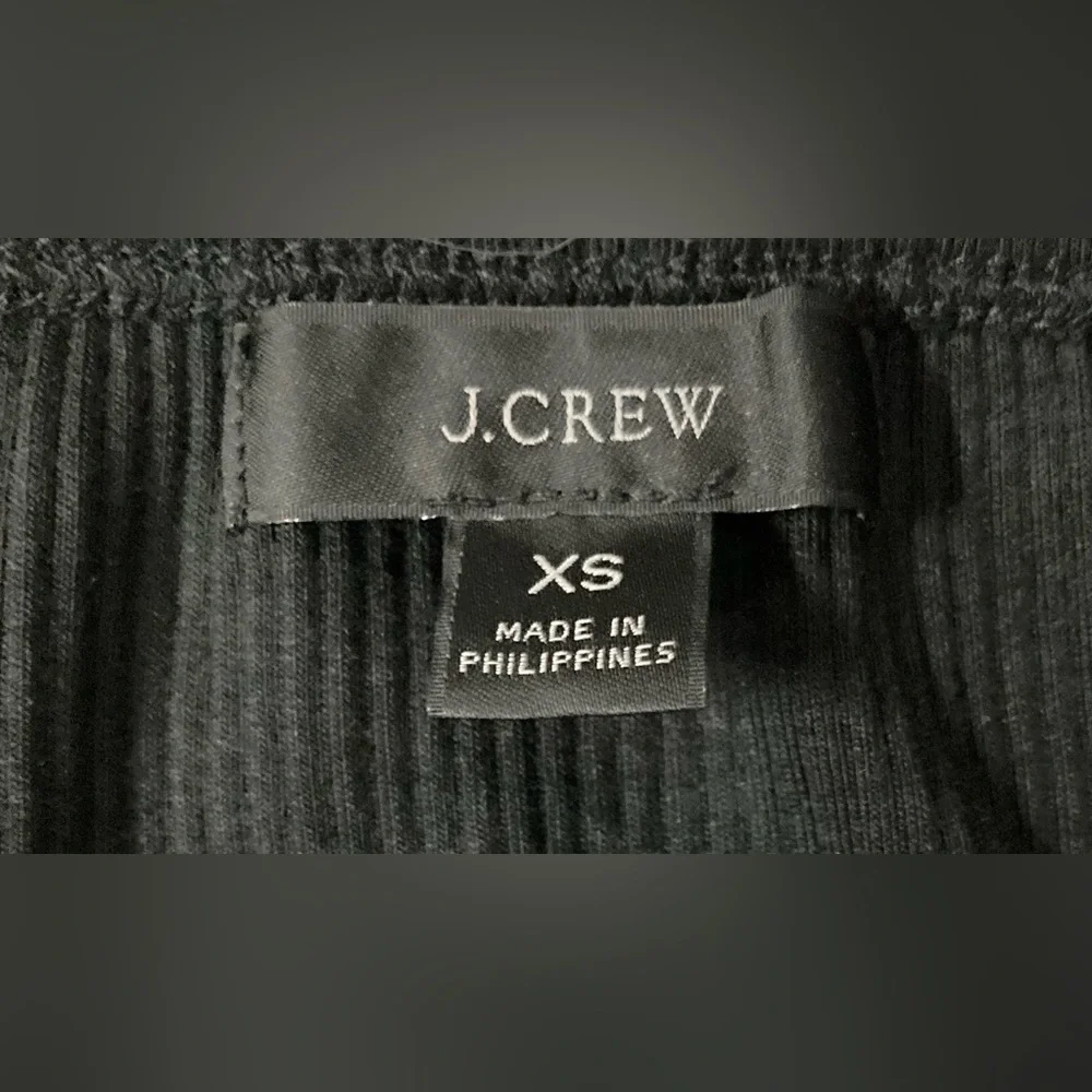 J. Crew Women’s‎ XS Black Ribbed 3/4 Length Sleeve Blouse